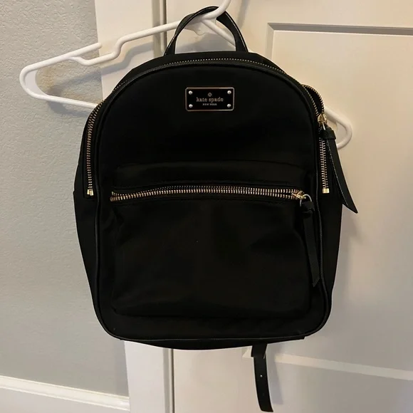 Kate Spade small backpack. Black.  Used once excellent condition. kate spade | Bags | Kate Spade Velvet Black Backpack Mini  main image 2